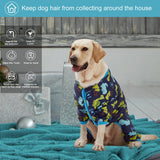 LovinPet Dog Clothing for Large Dogs: Dinosaur in The Jungle Print, Lightweight Stretchy Knit Pullover Puppy Pajamas, Big Dog Onesie. Large Breed Dog Jammies, Pet PJ's /3XL
