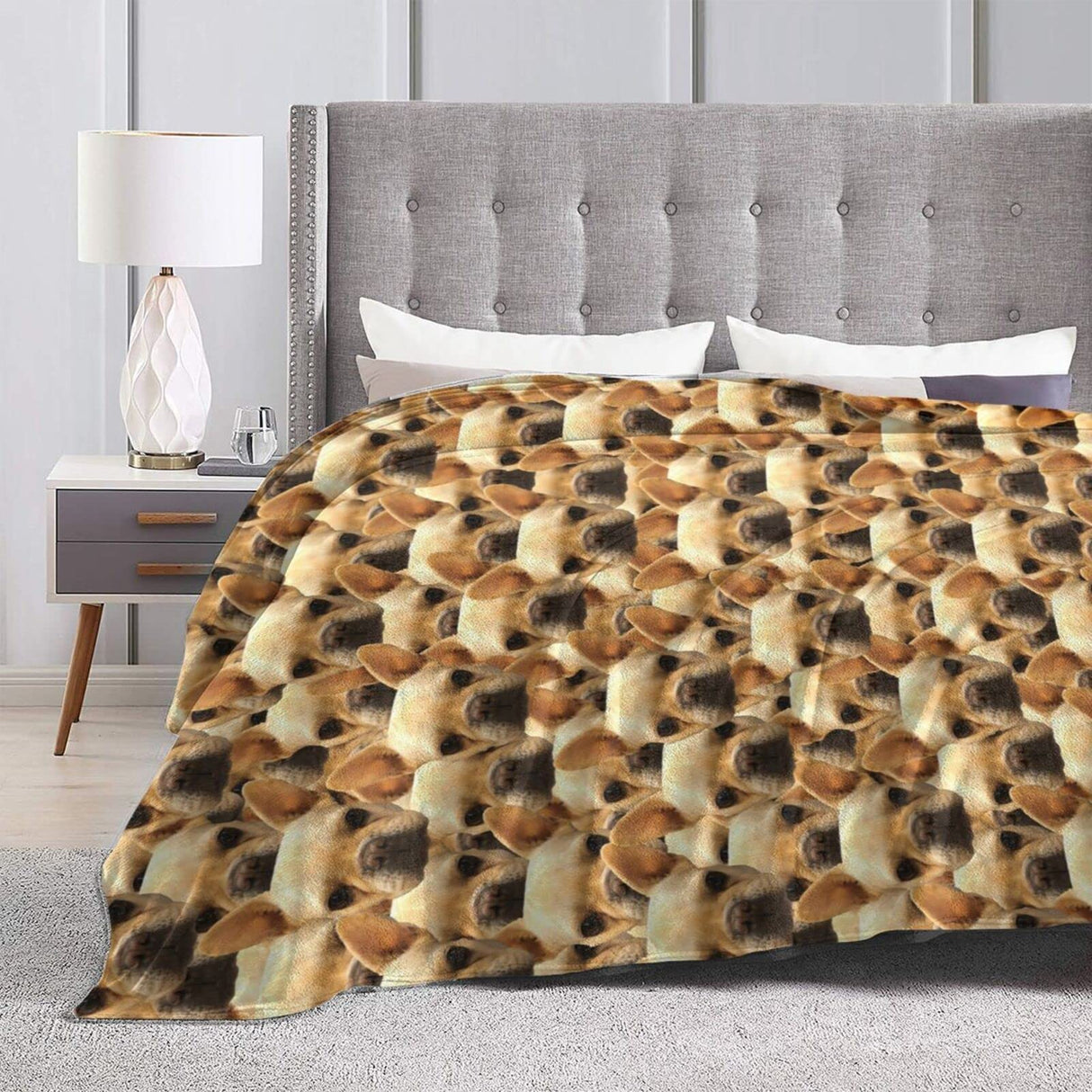 Funnylife Custom Dog Face Blankets 40" x 50" Personalized Pet Photo Blanket for Dog Dad Mom Pet Lover Gifts