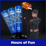 Kids Punching Bag Toy Set, Inflatable Boxing Bag Toy for Boys Age 3-12, Ninja Toys for Boys, Christmas,Birthday Gifts for Kids 4,5,6,7,8,9,10 Years Old (Blue)
