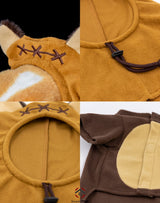 Bear Pet Costume Ears Hat Sweater Furry Clothes Cute Halloween Cosplay Costumes for Small Medium Large Dogs Cats (Large)