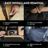 Plush Paws Products Premium Rear Car Seat Protector w/Hammock | Washable & Waterproof Back Seat Dog Cover for Car, Truck, & SUV | Nonslip, Tear Resistant Pet Seat Cover | X-Large Tan