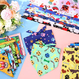 72 Pcs Dog Bandanas Bulk Summer Adjustable Washable Pet Triangle Scarf Soft Cute Cartoon Pattern Kerchief Bib for Summer Holiday Small Medium Large Pet Costume Accessories