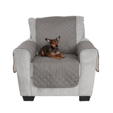 Furhaven Water-Resistant & Reversible Chair Cover Protector for Dogs, Cats, & Children - Two-Tone Pinsonic Quilted Living Room Furniture Cover - Gray/Mist, Chair