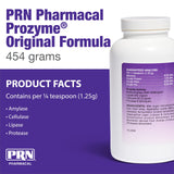 PRN Pharmacal ProZyme Original Formula Enzyme Replacement Supplement - Reinforces Animal's Gut Health, Supports Dog & Cat Food Breakdown - Promotes Pet's Digestive Health - 454 g, 1 lb Bottle