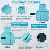 TARFEPA Warm Fleece Dachshund Coats, Dachshund Sweater, Miniature Dachshund Sausage Dog Clothes Jacket, Wiener Corgi Pullover with Adjustable Bands (Light Blue, L)