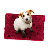 Soggy Doggy Doormat Plain Solid Color Design - Ultra Absorbent Microfiber Chenille Wet Dog Mat for Muddy Paws - Non-Slip and Machine Washable (Cranberry, Large 26” x 36”)