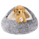 Dog Beds for Small Dogs, Cat Bed Cave, Washable Cute Cat Bed, Cozy Nook Pet Bed for Dogs or Cats, Anti-Slip Puppy Bed Fits up to 22 lbs Pets(Grey, 24" x 24")
