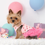 Fitwarm Sparkly Heart Dog Tutu Dress, Birthday Clothes for Small Dogs Girl, Pet Outfit, Light Pink, Hot Pink, Small