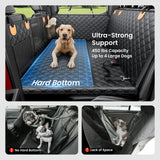 REEVAA Dog Truck Seat Cover for Back Seat, Hard Bottom Dog Hammock for Car, Pet Bed Extender for 2-4 Large Dogs, Waterproof Seat Protector, Universal XL Size Fits for Crew Cab Truck/SUV, Black+Orange
