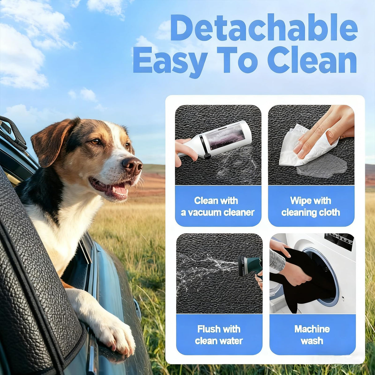 Dog Car Seat Cover for Extender Back Seat, Holds 400lbs, Waterproof Dog Car Seat Cover for Back Seat with Hard Bottom,Easy to Use and Clean