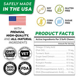 StrellaLab Dog Allergy Relief & Anti Itch Support Chews w/Omega 3, Pumpkin, Enzymes & Turmeric: Real Ingredients, Real Taste! Skin & Coat Immune Supplement w/Fish Oil - Made in USA - 180Ct - Chicken