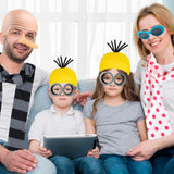 Eybila 3Pcs Halloween Costume Accessories Adult Steampunk Goggles Glasses Yellow Beanie Knit Hats Black Gloves Women Christmas Cosplay Party Set