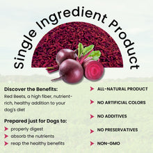 Load image into Gallery viewer, Olewo Original Red Beets Dog Food Topper – Natural Anti Itch, Immune, Cleansing, Skin &amp; Coat Support, Dehydrated Whole Food Multivitamin, Fiber for Dogs, 1 lb
