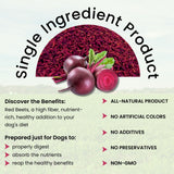 Olewo Red Beets for Dogs Granular – Natural Anti Itch Dog Food Topper, Immune, Cleansing, Skin & Coat Support, Dehydrated Whole Food Multivitamin & Fiber, 22 oz
