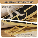 ZENTAVO Dog Ramp for Bed - 7-Level Adjustable (13"-37") Birchwood Dog Ramp for High Bed, Couch, 60" Foldable with Rails for Large Dogs, Non-Slip EVA Mat, DIY Glow Strips, Wooden Ramp Support 200 Lbs