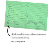 100 Green Dog Grooming Client Cards 5X8 Inch Client Profile Cards Dog Grooming Salon Must Haves for Pet Kennel Records, Groomer Customer Information Cards, Professional Pet Grooming Supplies