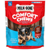 Milk-Bone Comfort Chews, Rawhide Free Dog Treats with Unique Chewy Texture and Real Beef, 16 Chews, Easy on Digestive System