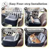 VERGODPRO Car Dog Seat,Pet Booster Carseats for Dogs up to 25lbs,Safe and Comfy Puppy Travel Car Bed with Storage Pockets and 2 Safety Belt,Ultra Soft Fabric, Easy to Install,Fully Removable Washable.