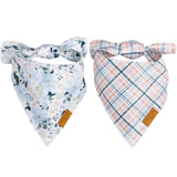 Remy+Roo X Boon Ties Dog Bandanas - 2 Pack | Premium Durable Adjustable Polyester Fabric | Patented Shape Boy & Girl Dog Bandanas | Pack of Bandanas for Dogs (Small)