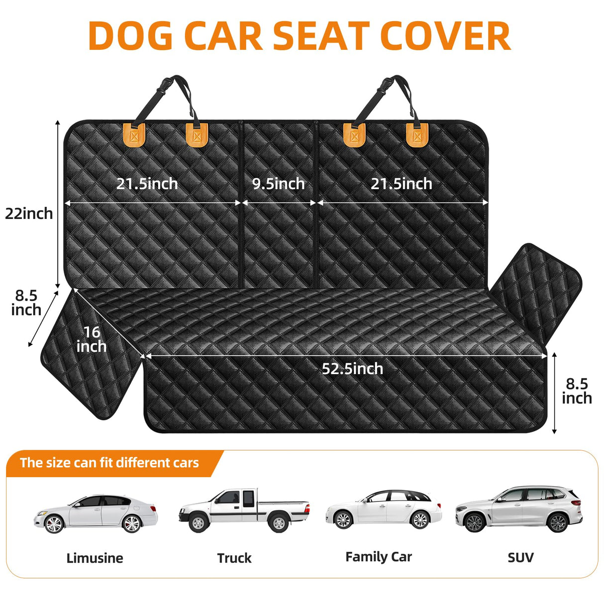 LEHNI Dog Car Seat Cover for Back Seat - Waterproof and Scratchproof Back Seat Cover for Dogs Nonslip Car Seat Cover for Dogs Fits for Cars and SUVs