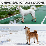 Mihachi Anti Slip Dog Socks, Dog Boots for Hardwood Floors Prevent Licking, Traction Control Waterproof Rubber Sole Paw Protectors for Small Medium Large Dogs,Khaki L