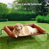 Cooling Elevated Dog Bed for Large Dogs – Waterproof Raised Dog Cot with Slope Headrest, Breathable Teslin Mesh, Durable & Portable Pet Bed for Indoor and Outdoor Use, Caramel