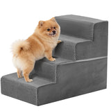 KMFurnila 4-Step Dog Stairs for Large Dogs and Cats, 18in H Dog Steps for Couch, Sofa, Chair, Non-Slip Sturdy Pet Steps, Pet Ramp for High Bed Indoor