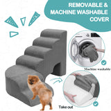 LitaiL 27.5 inches Foam Pet Steps for High Beds, Steps for Dogs to Get on Bed, L Shape Pet Ramps for Bedside, 6 Tiers Stairs for Dogs to Get on Beds for Small Medium Large Dog