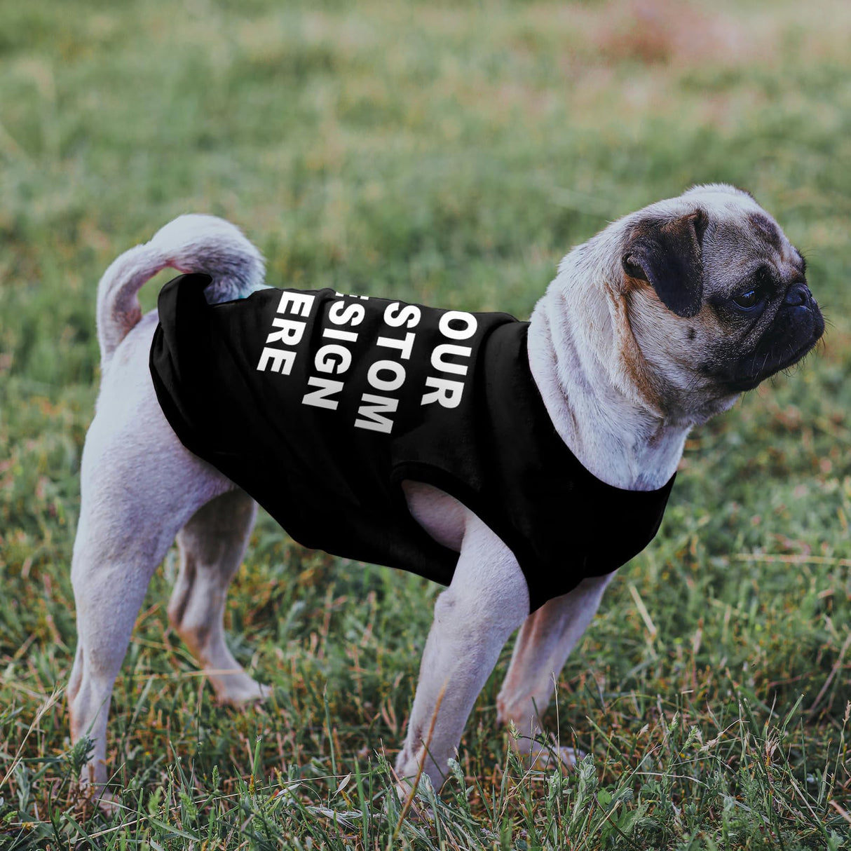 Personalized Dog Shirt Custom Dog T-Shirt with Text Logo Image Name Print Customized Breathable Summer Clothes for Small Medium Large Dogs (White)