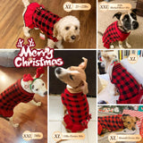KYEESE Christmas Dog Sweater Dress for Medium Dogs with Leash Hole Classi Checkered Pet Sweaters Dog Christmas Outfit with BowtieTurtleneck Dogs Apparel for Winter, XXXL