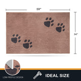 PURRUGS Dirt Trapping Door Mat 34" x 59", Non-Skid/Slip Machine Washable Microfiber Entrance Rug, Shoes Scraper, Dog Doormat, Super Absorbent Floor Mat for Muddy Wet Shoes and Paws, Light Brown