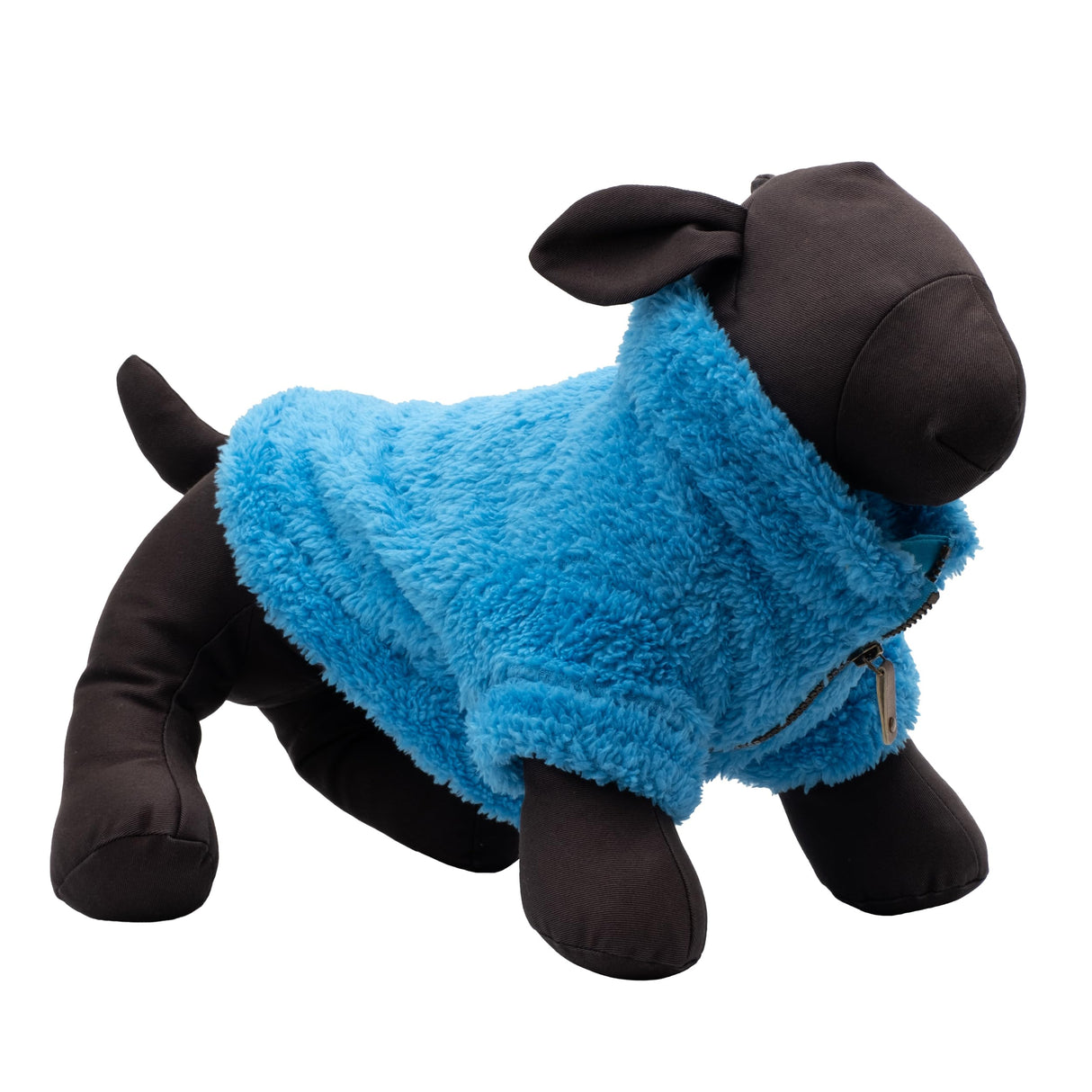 THE WORTHY DOG Faux Shearling Dog Sweater – Ultra Soft Warm Fleece 1/4 Zip Pullover with Soft Knit Lining – Cozy Fall & Winter Dog Jacket - Turquoise, X-Small
