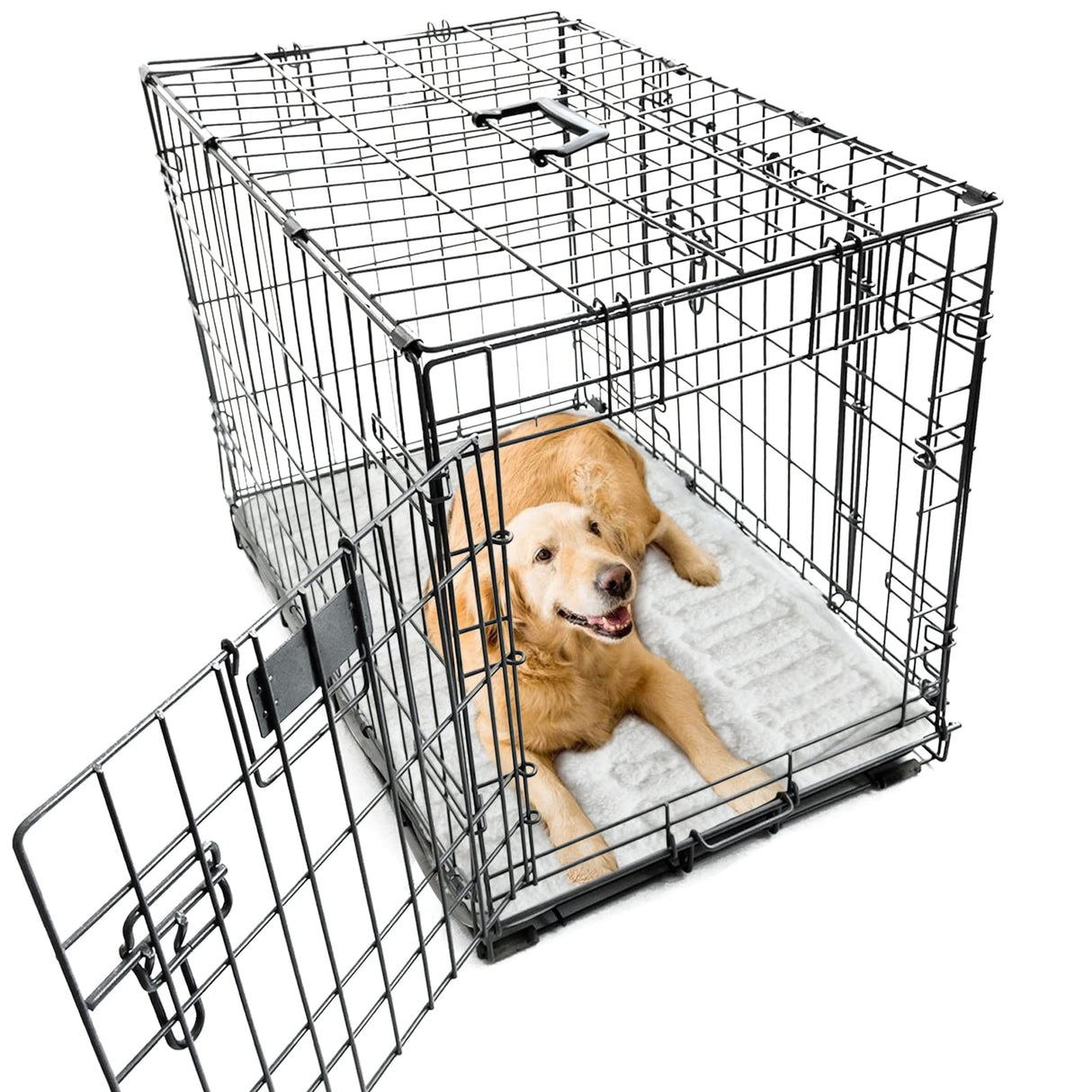 Moonsea Soft Plush Dog Bed Crate Mat, 48" X 30", Anti-Slip Bottom, Machine Washable, 3 Layers of Material for Ultimate Comfort