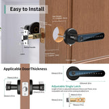 IRONZON Fingerprint Door Lock Biometric Door Lock with Keypad with Handle for Home Hotel Office Apartment Bedroom Gray