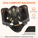 Dog Backpack for Medium & Large Dogs, Detachable Side Bags, Quick-Poop Bag Dispenser | No-Pull Adjustable Harness for Large-Chested Breeds | Non-Slip Handle for Hiking, Walking, Outdoor Adventures（L）
