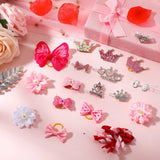 40 Pcs Dog Hair Bows Small Dog Hair Clips Puppy Yorkie Barrettes Princess Style Bow for Cat Party Birthday Grooming Accessories(Pink)