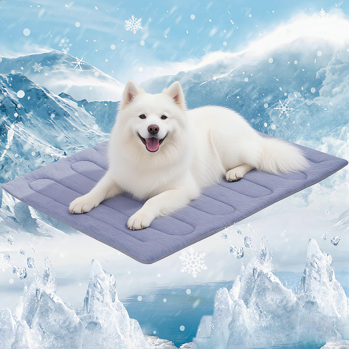 MARUNDA Dog Cooling Mat, No Need to Freeze Or Refrigerate This Cool Pet Pad Cat Mats- Keep Your Pet Cool, Machine Washable. ((44" x 32" XL-Crate), Blue)