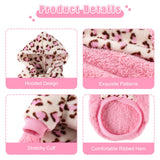 Yikeyo Dog Sweaters for Small Dogs, Winter Dogs Hoodies Boy Girl, Warm Fleece Clothes for Teacup Chihuahua Yorkie, Pet Apparel Outfit,Pink Leopard,XXS