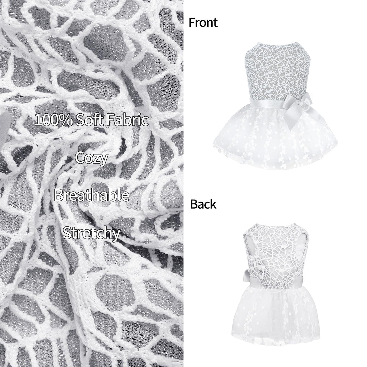 CuteBone Dog Birthday Dress Girl Puppy Skirt Tutu Cat Wedding Outfit Pet Party Clothes for Small Dogs Costume DD17XS