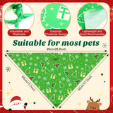 Jeere 100 Pcs Christmas Dog Bandanas Bulk Xmas Red and Green Bandanas for Dogs Triangle Kerchief Bibs Scarf Set for Pet Christmas Costume Photo Props Accessories Pet Shops Groomers Owners, 25 Styles