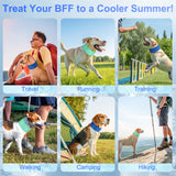 BEAUTYZOO Dog Cooling Bandana, 2-Pack Instant Chill Ice Neck Cooler Wrap for Outdoor Summer, Adjustable Reusable Pet Scarf Lasts 2 Hours, Heat Relief Prevent Sunstroke for Small Dogs 9"-14" Blue