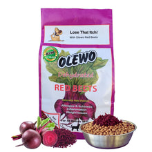 Load image into Gallery viewer, Olewo Original Red Beets Dog Food Topper – Natural Anti Itch, Immune, Cleansing, Skin &amp; Coat Support, Dehydrated Whole Food Multivitamin, Fiber for Dogs, 1 lb
