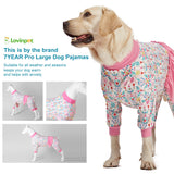 LovinPet Big Dog Pajamas, Space and Snow Print, Sound Care, Post Surgery Shirt, UV Protection, Pet Anxiety Relief Onesie, Large Breed Dog Jammies, Pet Pajamas for Dogs, 2XL