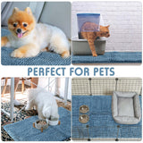 Amylove 4 Pcs Guinea Pig Cage Liner Washable Fleece Pee Pads Pet Dog Cat Bedding Training Mat for Small Animal Guinea Pig Puppy Bunny Hamster(16 x 24 Inch,Rectangular,Blue)