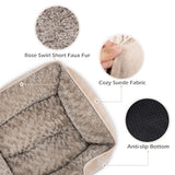 INVENHO Small Dog Bed for Medium to Large Dogs - Rectangle, Orthopedic, Soft, Calming, Durable Pet Cuddler with Anti-Slip Bottom (20"x19"x6")