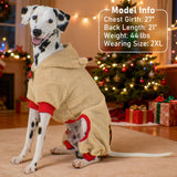 KYEESE Dog Christmas Pajamas with Reindeer Antler Hood, Pet Onesie for Large Dogs, Soft Plush Warm Dog Pjs, Red Buffalo Check Holiday Pet Onesie, Cute Festive Outfit, XXX-Large