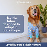 Spark Paws Dog Pajama, Dog Recovery Suit Male, Onesie, Ultra-Soft and 4-Way Stretch, for Small Medium and Large Breeds - Dragons - 3XL