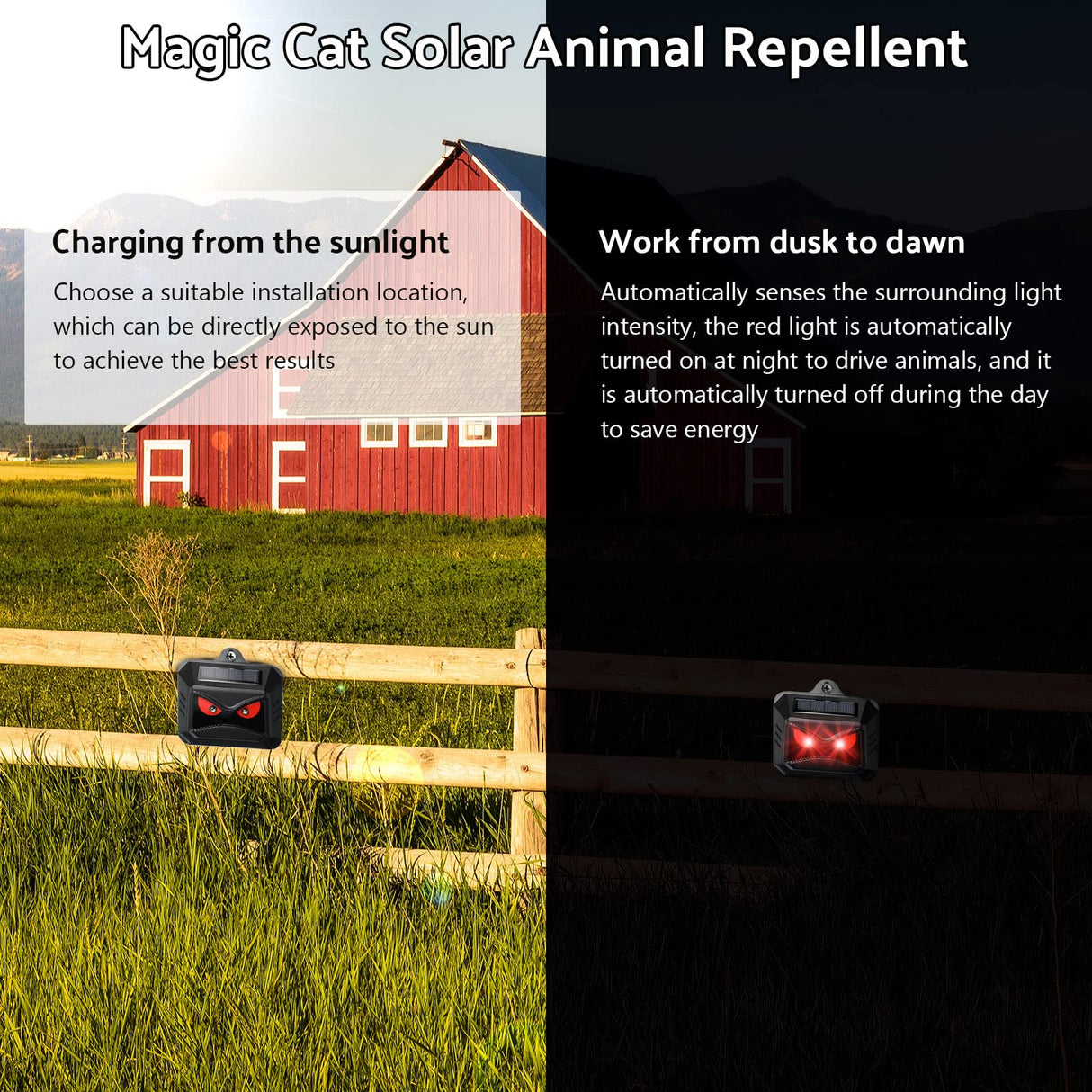18 Pack Solar Control Light Nocturnal Animal Repeller Outdoor Animal Deterrent Devices Motion Activated Animal Repellent for Skunk Deer Coyote Fox Raccoon Cat Garden Yard Farm Chicken Coop