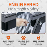 Foldable 5-Step Dog Stairs for Cars, Trucks & SUVs – Heavy-Duty Carbon Steel Pet Ladder Supports 230LB, Non-Slip Metal Mesh, Joint-Friendly Portable Ramp for Large & Small Dogs