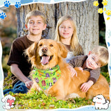 Bensbl 30Pcs Dog Bandanas Bulk Adjustable Washable Triangle Pet Bandanas Cartoon Bone Paw Print for Small Medium Large Dogs Grooming Daily Wear Birthday Party
